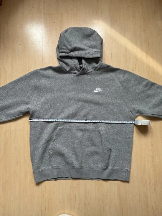 Nike Men's Grey Club Fleece Hoodie - Picture 5 of 5